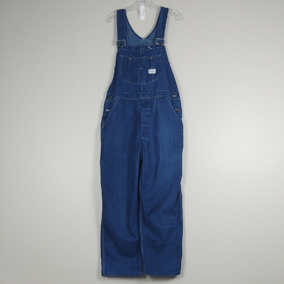 Vintage Overalls Sears Tradewear Union Made Blue Denim Bib 40 Grunge Work Street